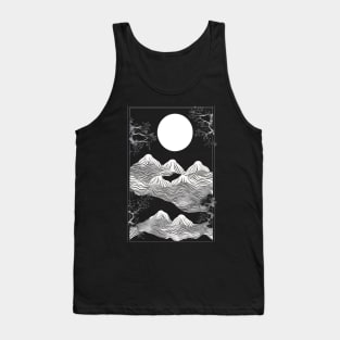 Japanese landscape black and white Tank Top
